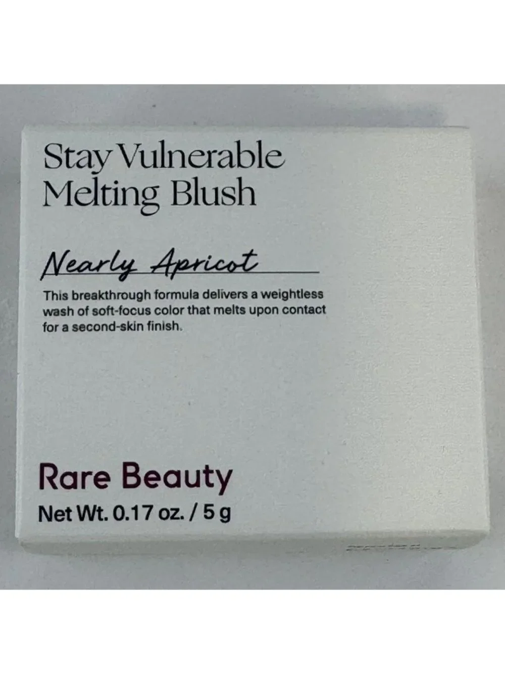 Rare Beauty Stay Vulnerable Melting Blush Nearly Apricot Natural Lightweight NEW